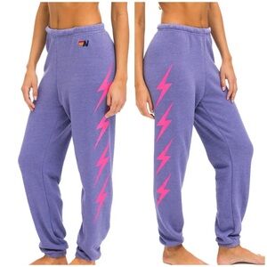 Aviator Nation Bolt 4 Sweatpant Lavender Neon Pink XS